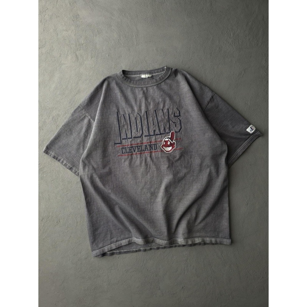 Vintage 90s Cleveland Indians MLB Baseball Dyed Cotton Short Sleeve T-shirt XL